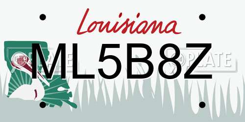 ML5B8Z Louisiana License Plate