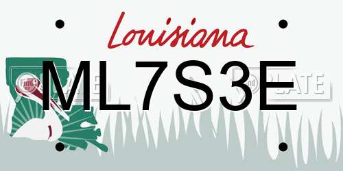 ML7S3E Louisiana License Plate