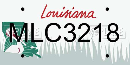 MLC3218 Louisiana License Plate