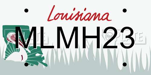 MLMH23 Louisiana License Plate