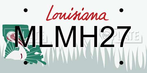 MLMH27 Louisiana License Plate