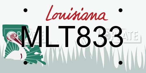MLT833 Louisiana License Plate