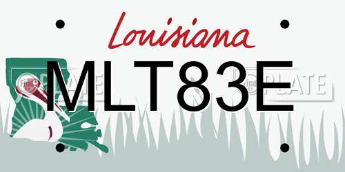 MLT83E Louisiana License Plate