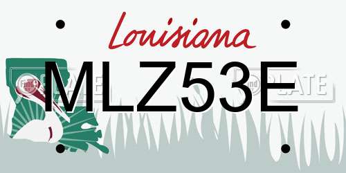 MLZ53E Louisiana License Plate