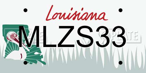 MLZS33 Louisiana License Plate