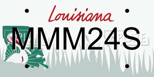 MMM24S Louisiana License Plate