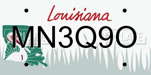 MN3Q9O Louisiana License Plate