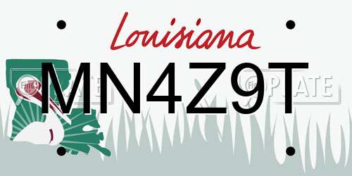 MN4Z9T Louisiana License Plate