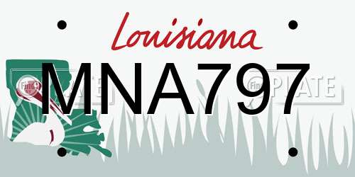 MNA797 Louisiana License Plate