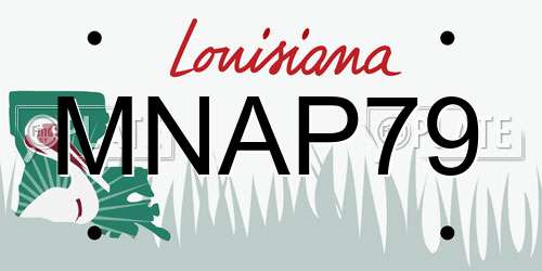 MNAP79 Louisiana License Plate