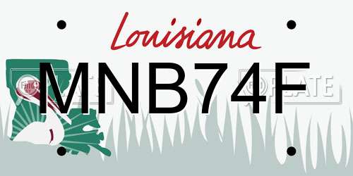 MNB74F Louisiana License Plate