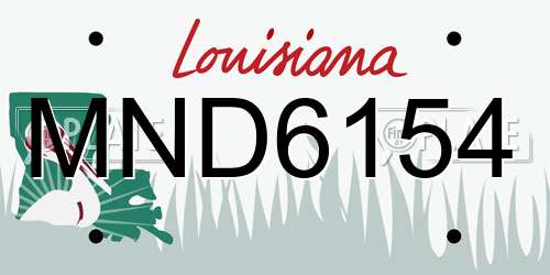 MND6154 Louisiana License Plate