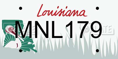 MNL179 Louisiana License Plate
