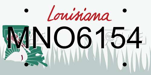 MNO6154 Louisiana License Plate