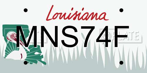 MNS74F Louisiana License Plate
