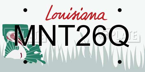 MNT26Q Louisiana License Plate