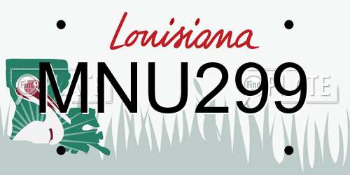 MNU299 Louisiana License Plate