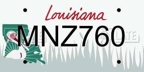 MNZ760 Louisiana License Plate
