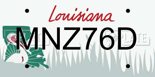 MNZ76D Louisiana License Plate