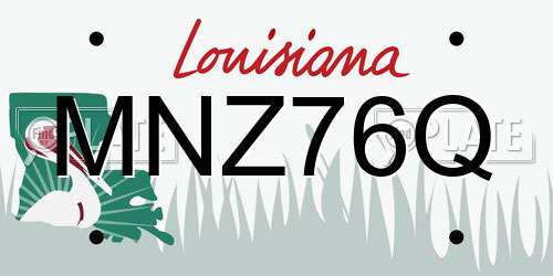 MNZ76Q Louisiana License Plate