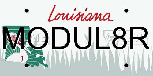 MODUL8R Louisiana License Plate