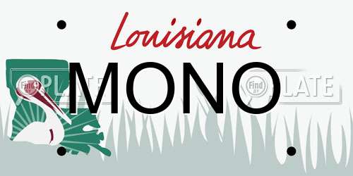 MONO Louisiana License Plate