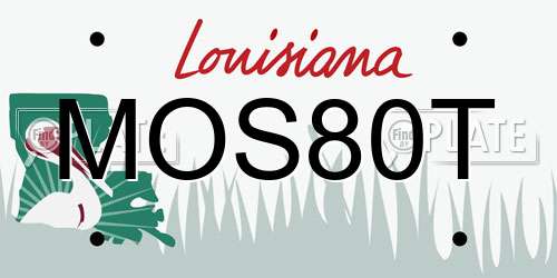 MOS80T Louisiana License Plate