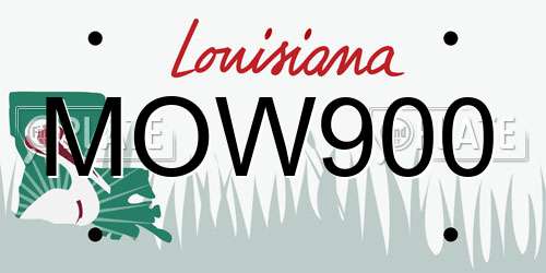 MOW900 Louisiana License Plate