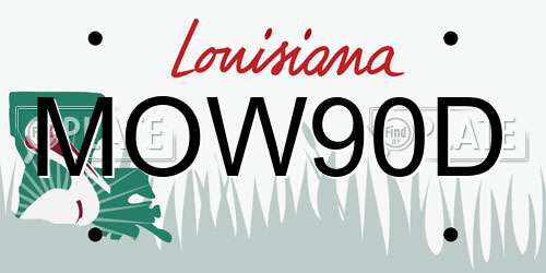 MOW90D Louisiana License Plate