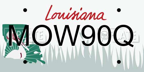 MOW90Q Louisiana License Plate