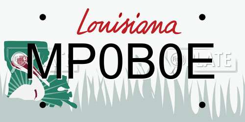 MP0B0E Louisiana License Plate
