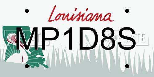 MP1D8S Louisiana License Plate