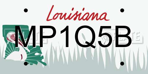 MP1Q5B Louisiana License Plate