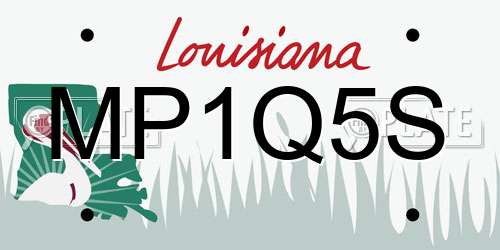 MP1Q5S Louisiana License Plate
