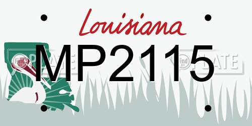 MP2115 Louisiana License Plate