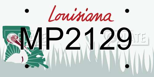 MP2129 Louisiana License Plate