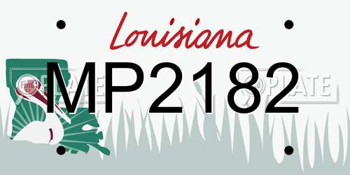MP2182 Louisiana License Plate