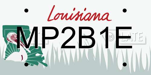 MP2B1E Louisiana License Plate
