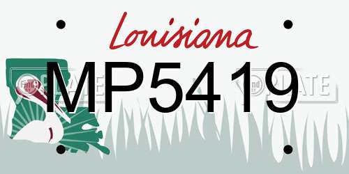 MP5419 Louisiana License Plate
