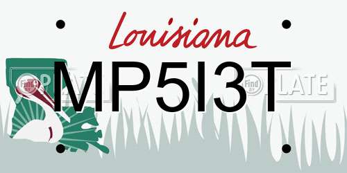 MP5I3T Louisiana License Plate