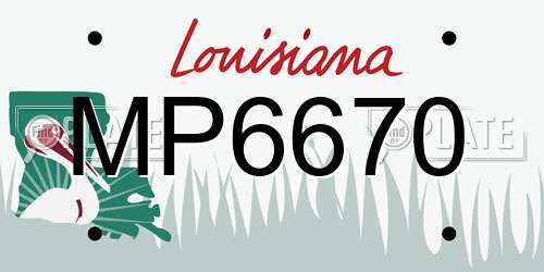 MP6670 Louisiana License Plate