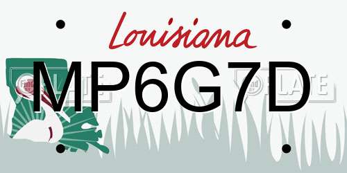 MP6G7D Louisiana License Plate