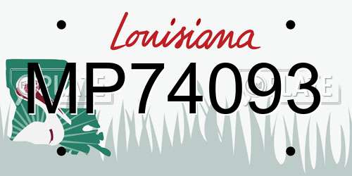 MP74093 Louisiana License Plate