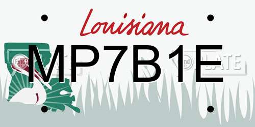 MP7B1E Louisiana License Plate
