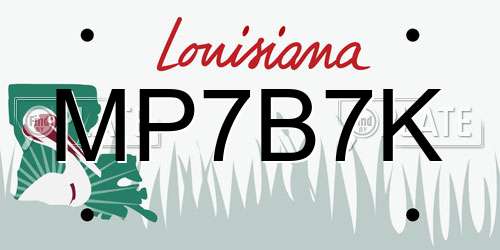 MP7B7K Louisiana License Plate