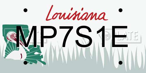 MP7S1E Louisiana License Plate