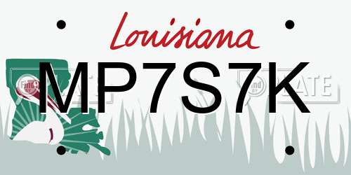 MP7S7K Louisiana License Plate
