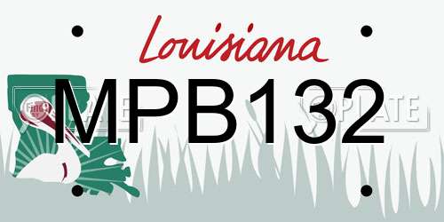 MPB132 Louisiana License Plate