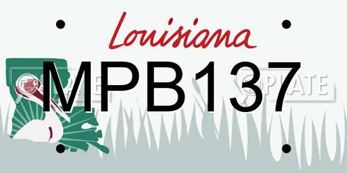MPB137 Louisiana License Plate