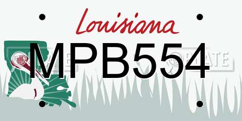 MPB554 Louisiana License Plate